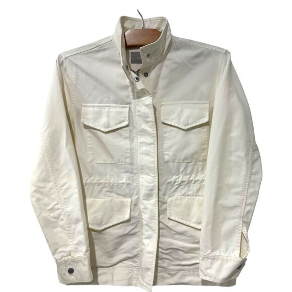 Everlane | Utility Jacket Off White Zip Pocket Long Sleeve Cotton- Size XS - Picture 1 of 10